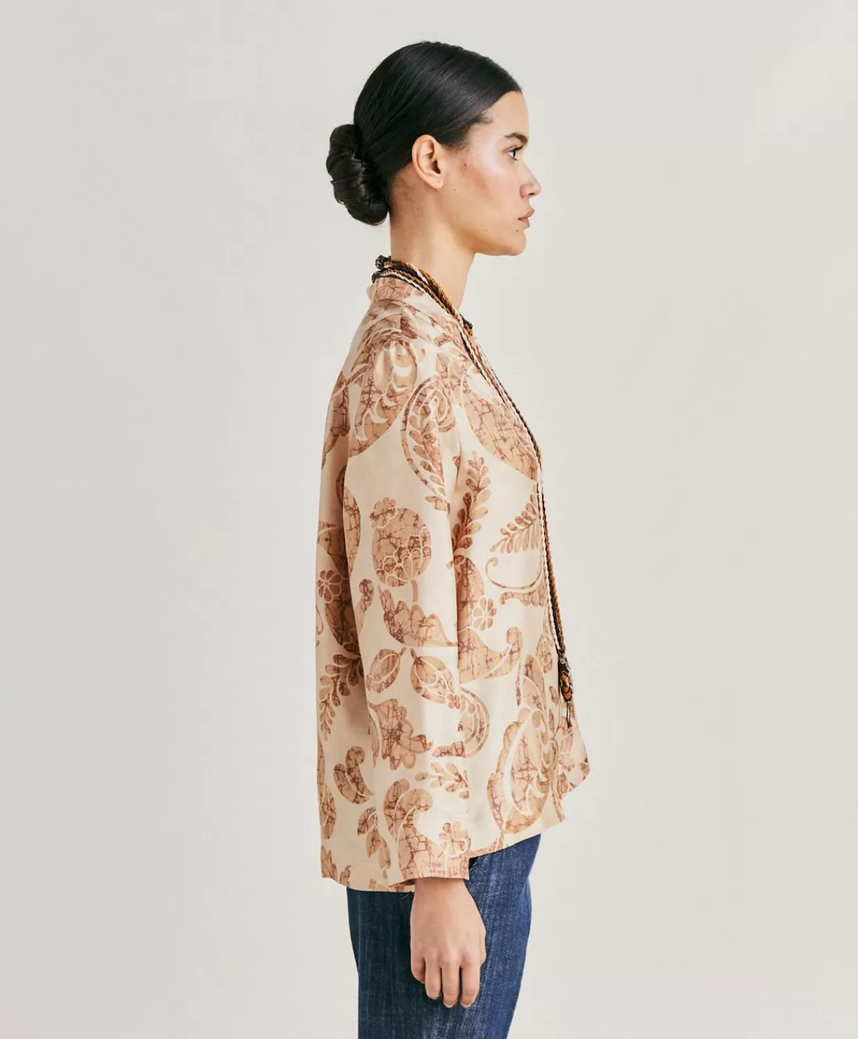 Momoni Chemisiers Et Chemises>Blouse Ambroise En Twill De Soie - Poudre Multicolore