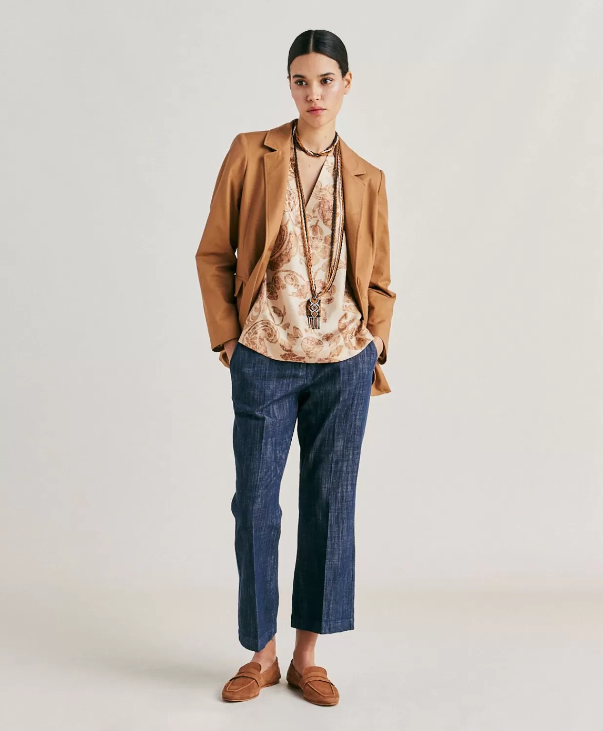 Momoni Chemisiers Et Chemises>Blouse Ambroise En Twill De Soie - Poudre Multicolore