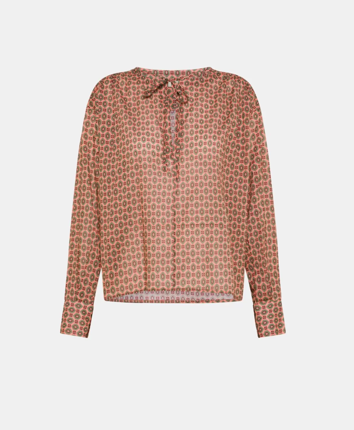 Momoni Chemisiers Et Chemises>Blouse Gypsofilia En Voile De Coton Imprime - Corail
