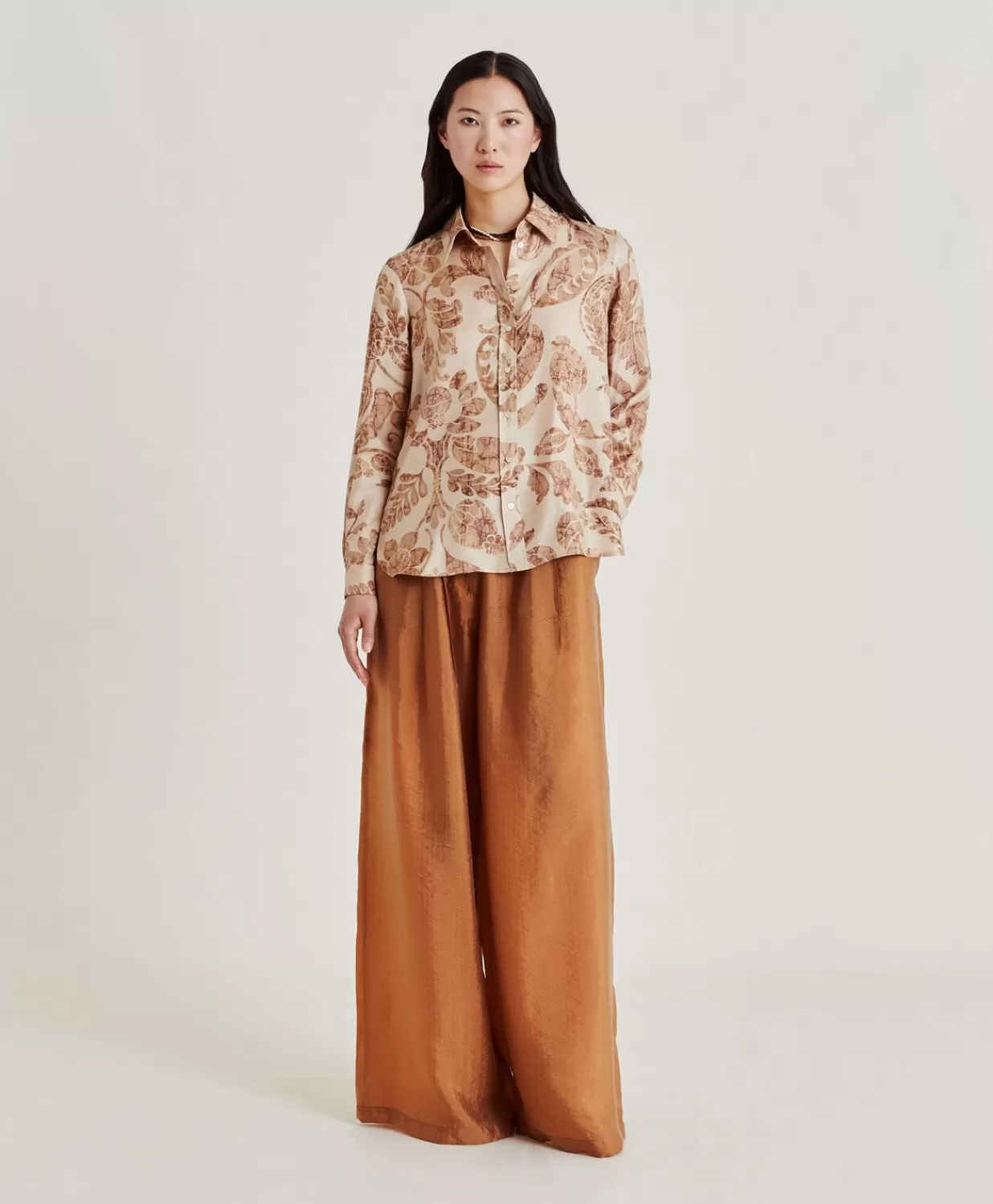 Momoni Chemisiers Et Chemises>Chemise Arles En Twill De Soie - Poudre Multicolore