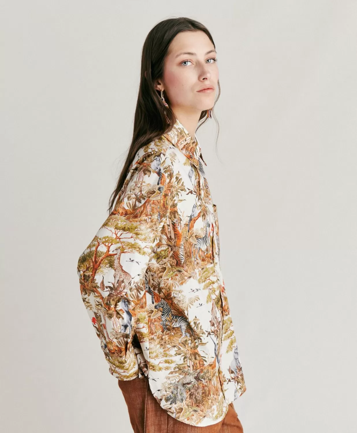 Momoni Costumes Et Costumes>Chemise En Popeline Ostina - Creme / Multicolore