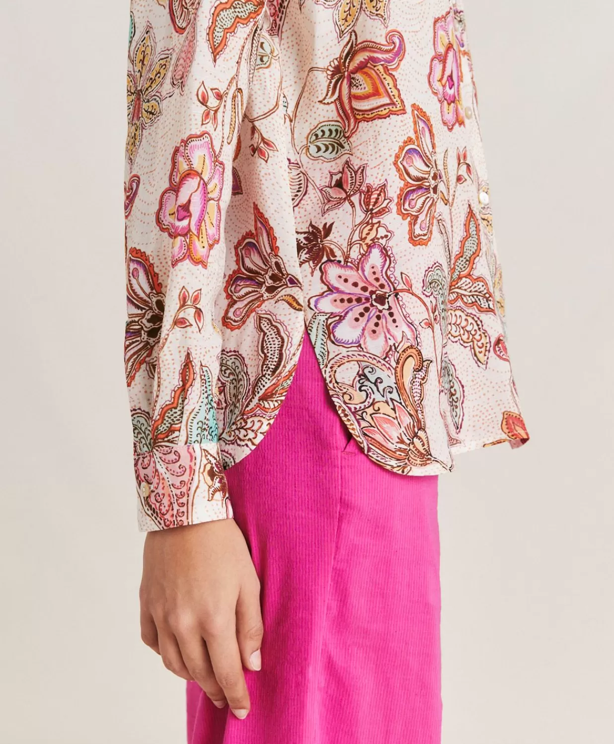 Momoni Chemisiers Et Chemises>Chemise Extreme En Lin Viscose - Rose Multicolore