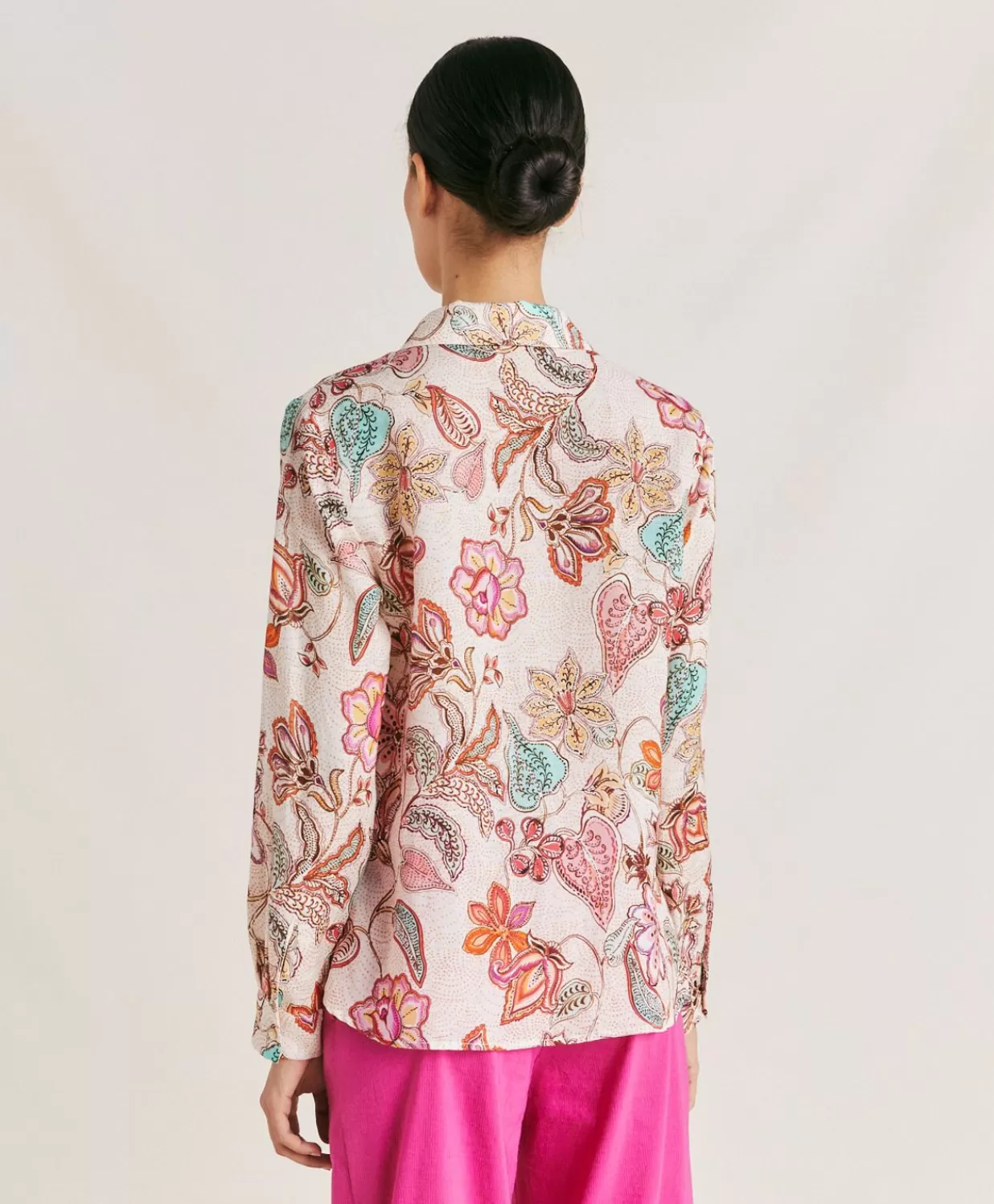 Momoni Chemisiers Et Chemises>Chemise Extreme En Lin Viscose - Rose Multicolore