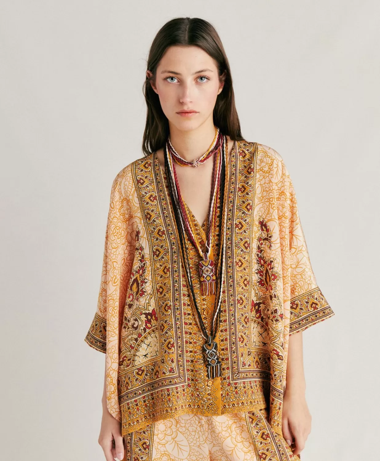 Momoni Chemisiers Et Chemises>Chemise Ray Crepe De Chine - Brule/Multicolore