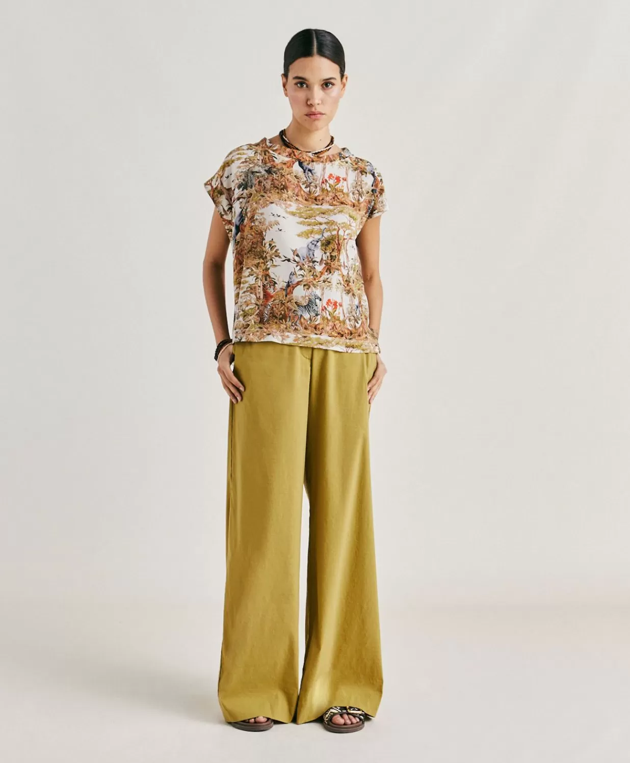 Momoni Chemisiers Et Chemises>Chemisier Curacao Crepe De Chine - Creme / Multicolore