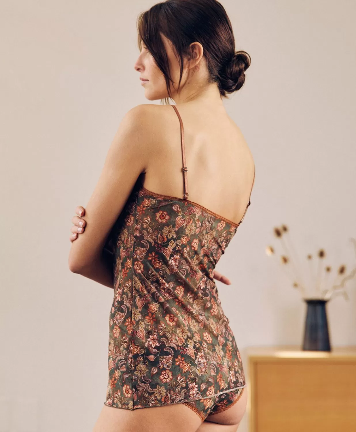Momoni Bodys Et SurVêtements>Haut En Nylon Imprime Airelle - Armee Multicolore