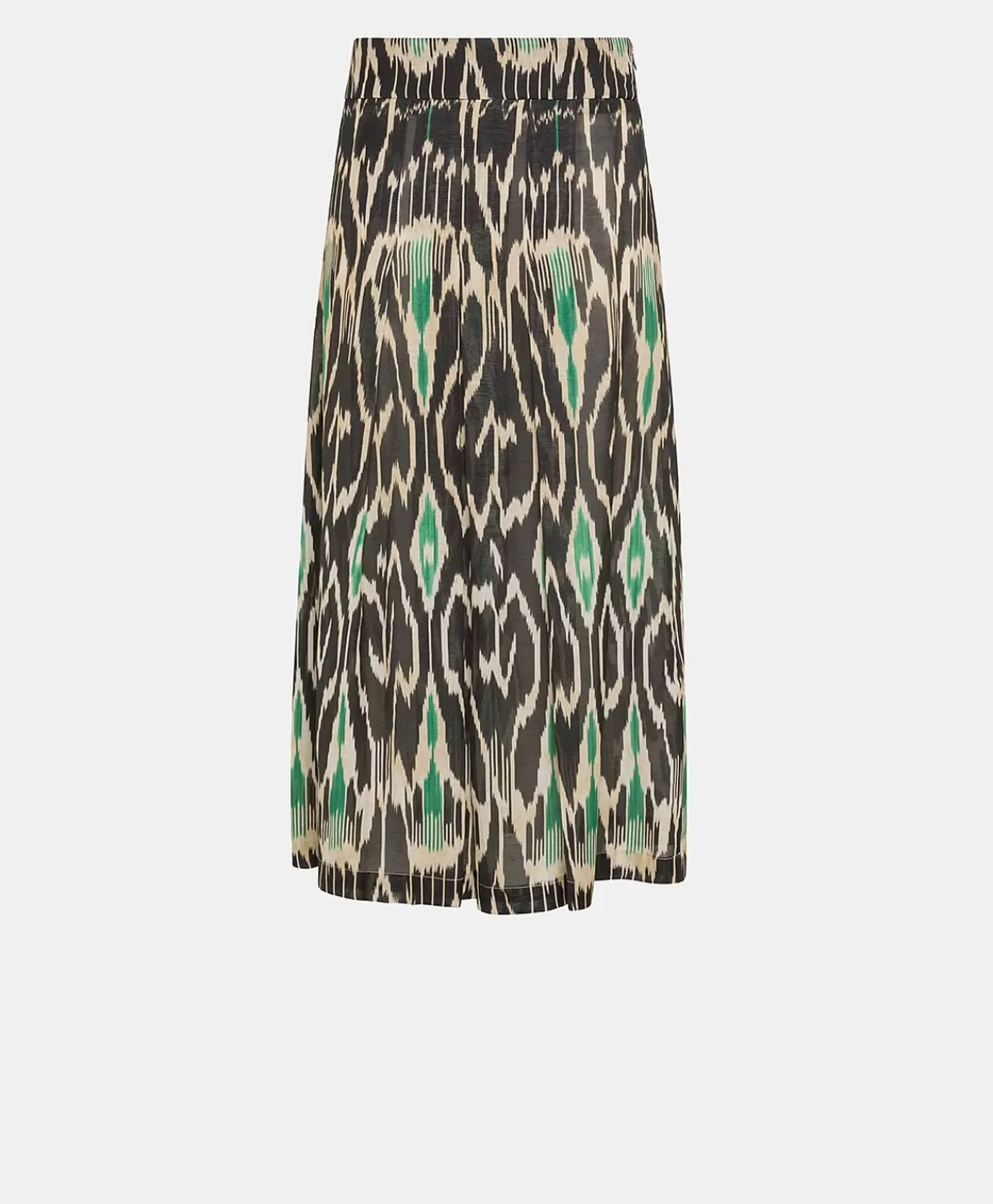 Momoni Jupes>Jupe Celestin En Lin Viscose - Noir Multicolore