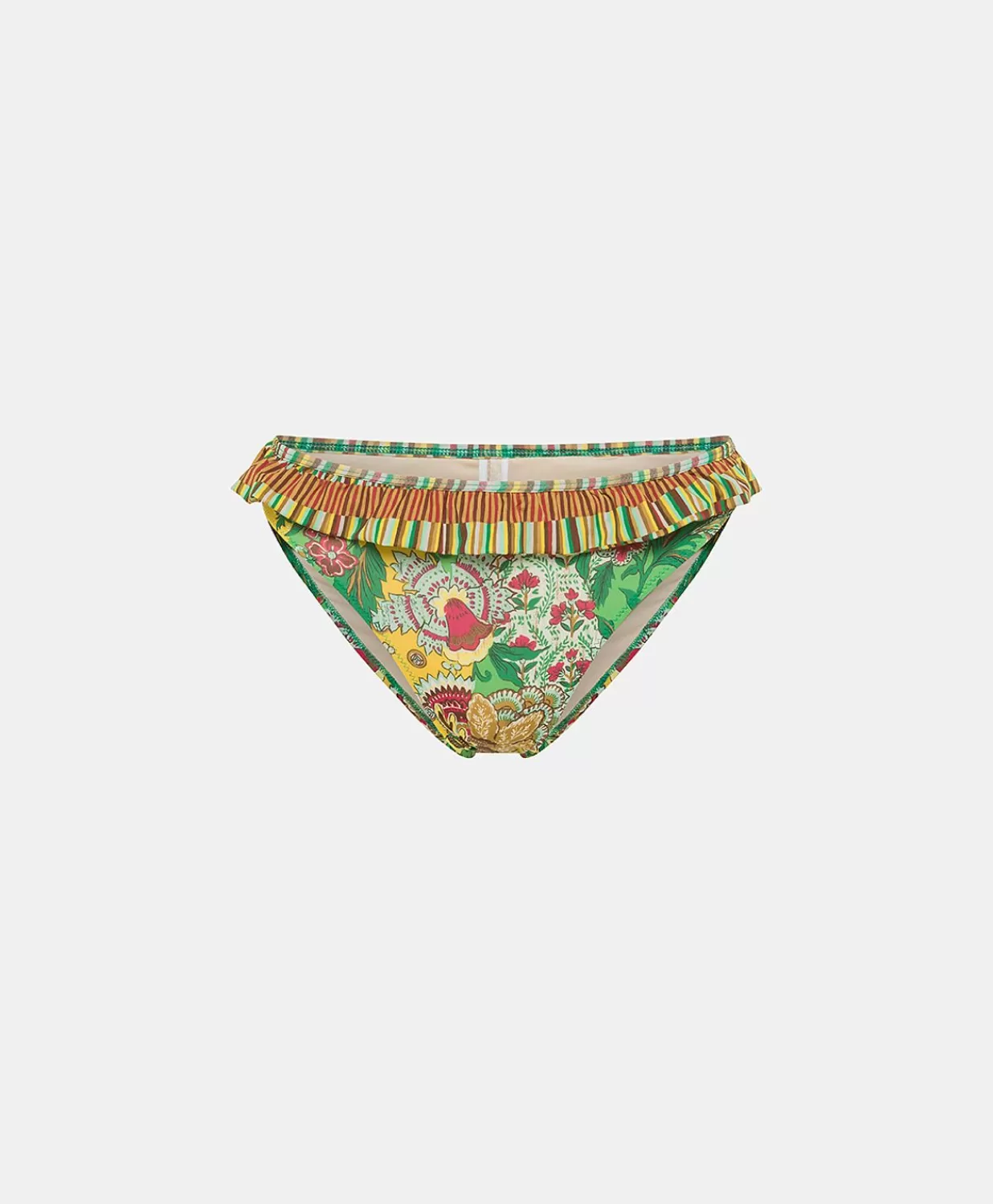 Momoni Maillots De Bain>Maillot De Bain Bresilien Palm Bay - Jaune Multicolore
