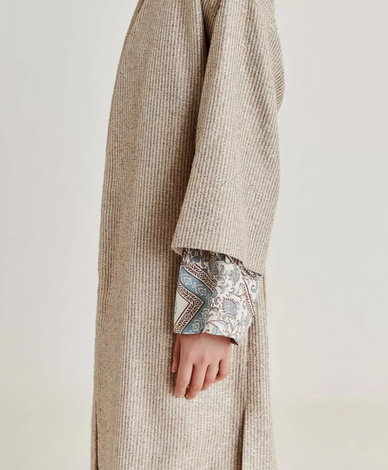 Momoni Trenchs Et Manteaux>Manteau Calla A Mat Lurex - Sable Multicolore