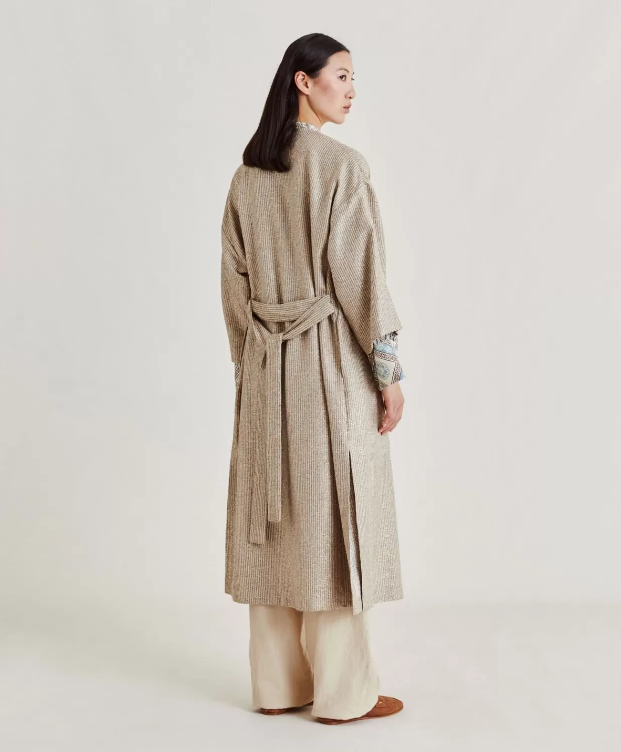 Momoni Trenchs Et Manteaux>Manteau Calla A Mat Lurex - Sable Multicolore
