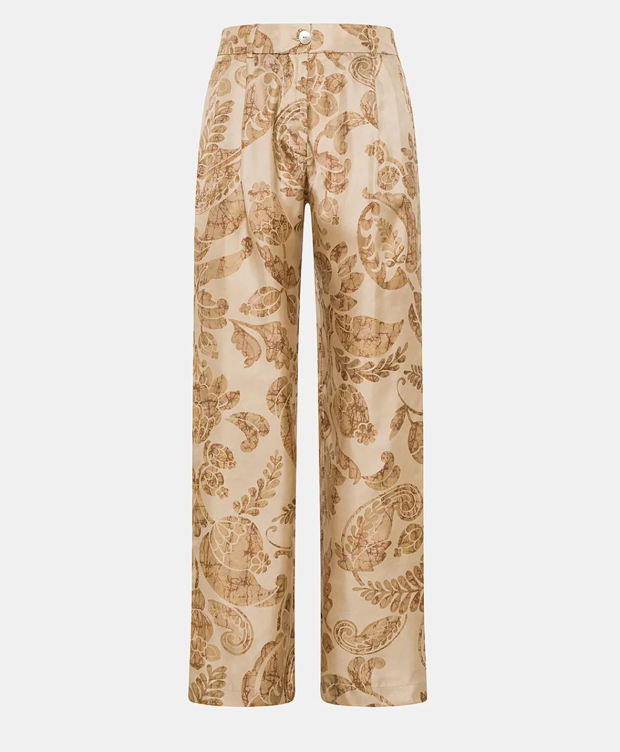 Momoni Pantalons Et Shorts>Pantalon Austin En Serge De Soie - Poudre Multicolore
