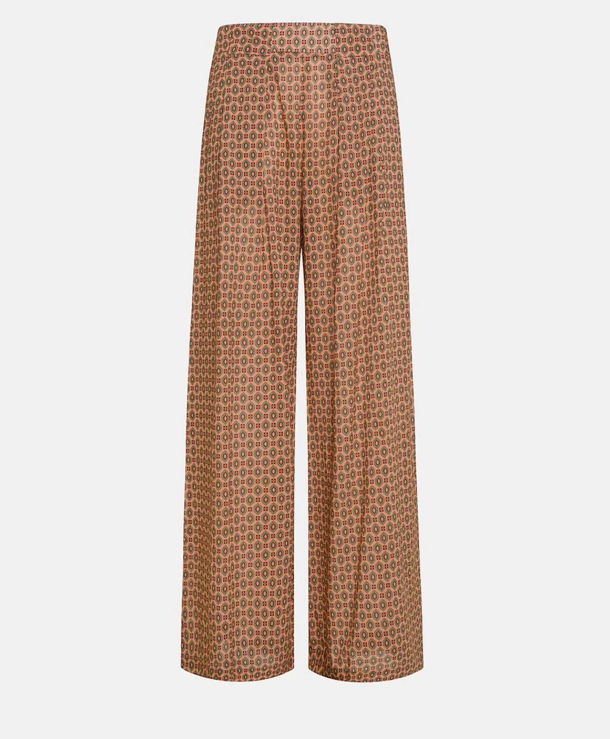 Momoni Pantalons Et Shorts>Pantalon En Voile De Coton Imprime Aspen - Corail