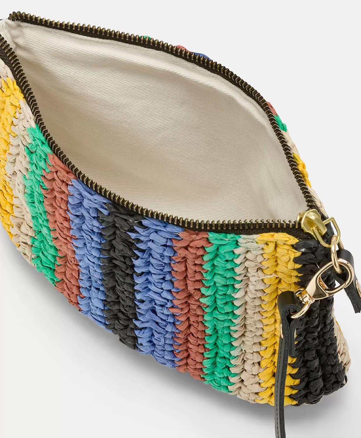 Momoni Sacs Et Pochettes>Pochette En Raphia Raye Yamir - Multicolore
