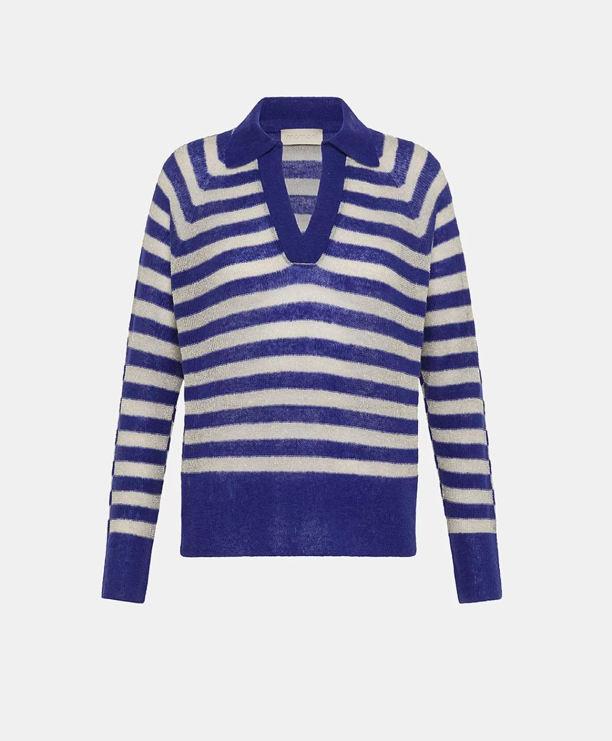 Momoni Tricots>Pull Raye Lurex Perle Egide - Bluette
