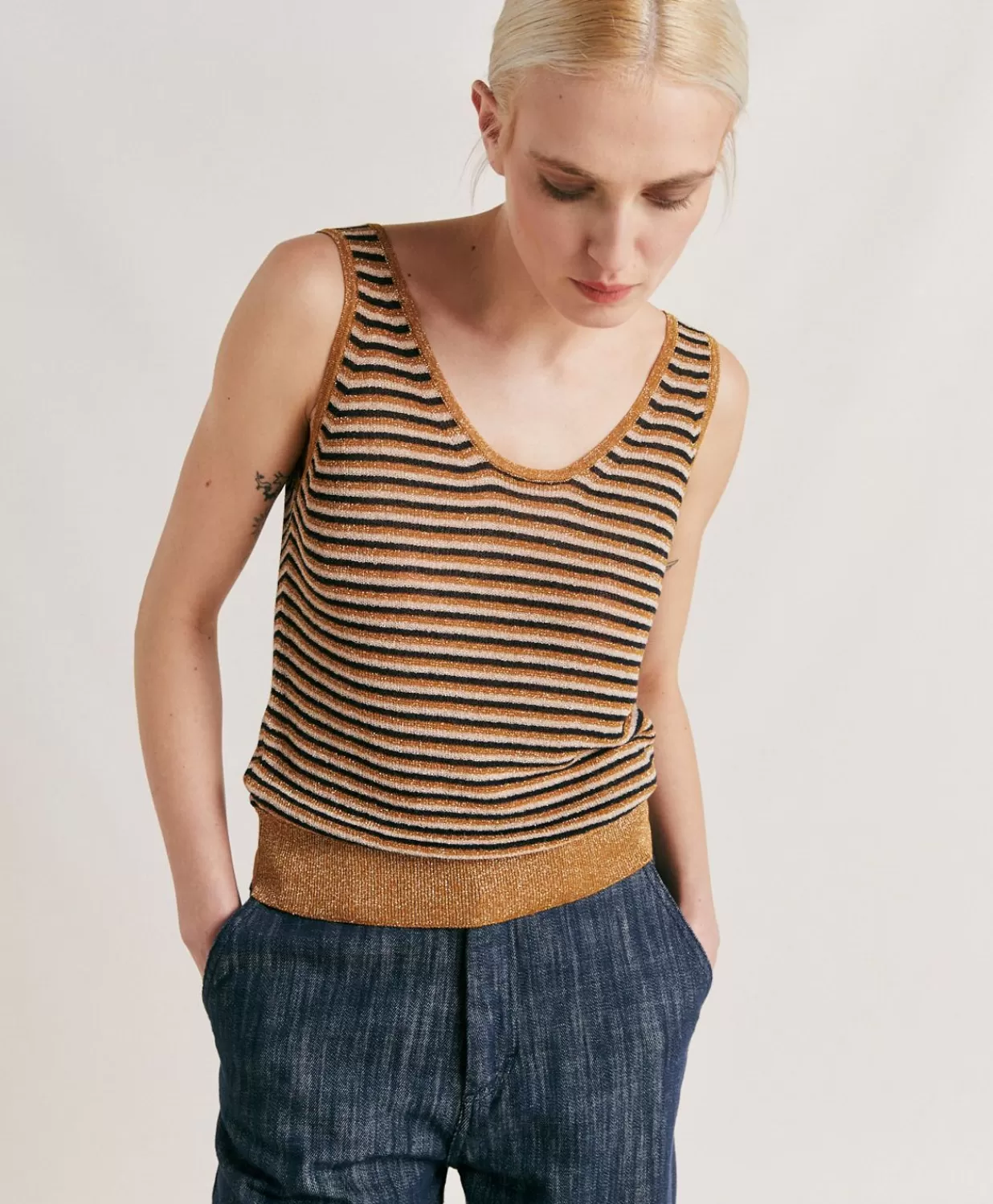 Momoni Tricots>Pull Raye Nacre Liccia - Multicolore