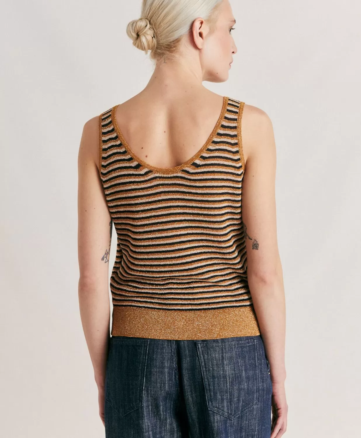 Momoni Tricots>Pull Raye Nacre Liccia - Multicolore