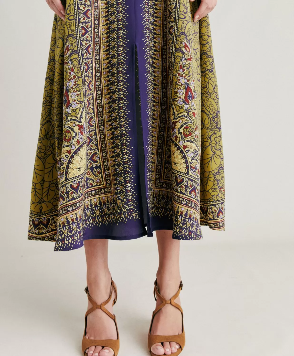Momoni Vêtements>Robe Adelma Crepe De Chine - Bleu Multicolore