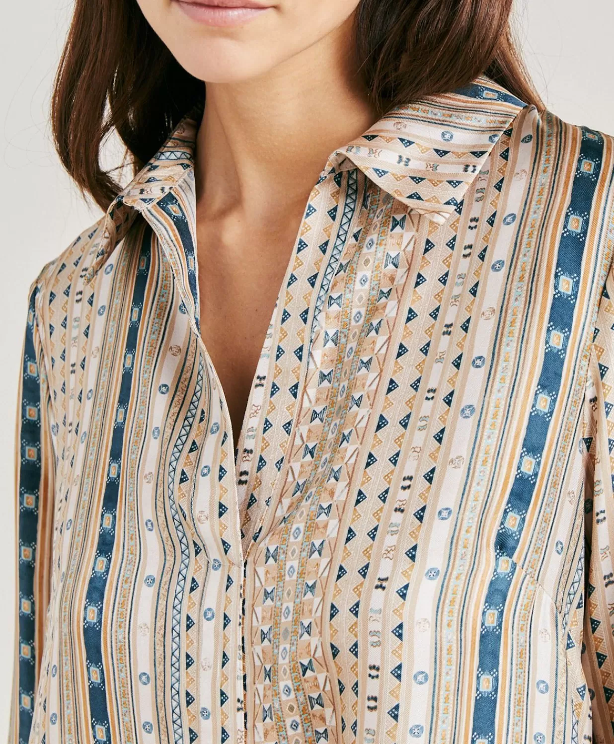 Momoni Vêtements>Robe Aligusta En Serge De Soie - Sable Multicolore