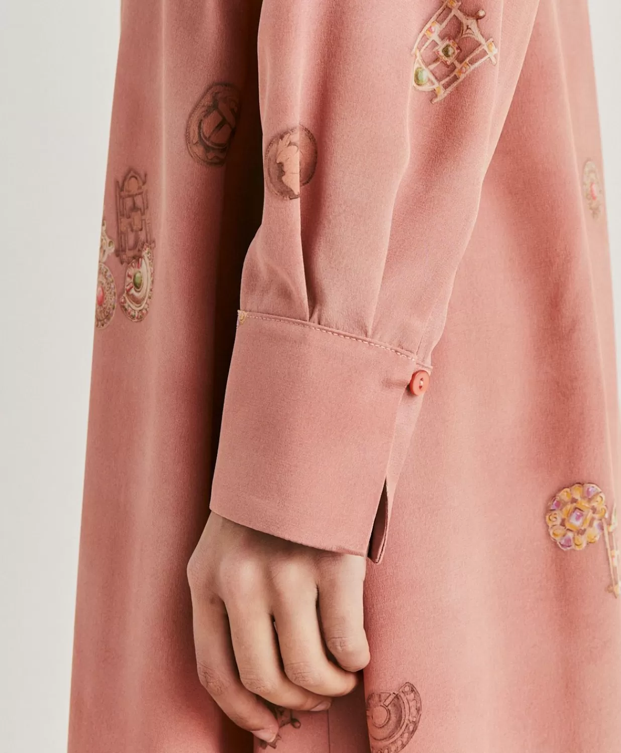 Momoni Vêtements>Robe Cala Junco En Crepe De Chine - Rose Multicolore