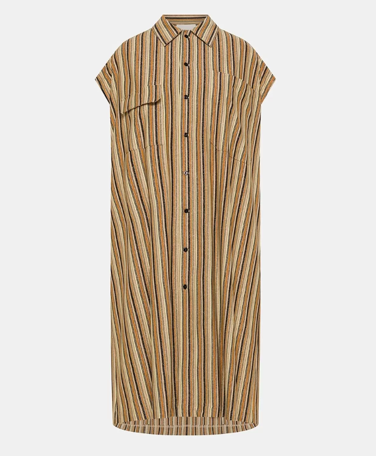 Momoni Vêtements>Robe Colorado En Jersey Lurex Raye - Rouille Multicolore