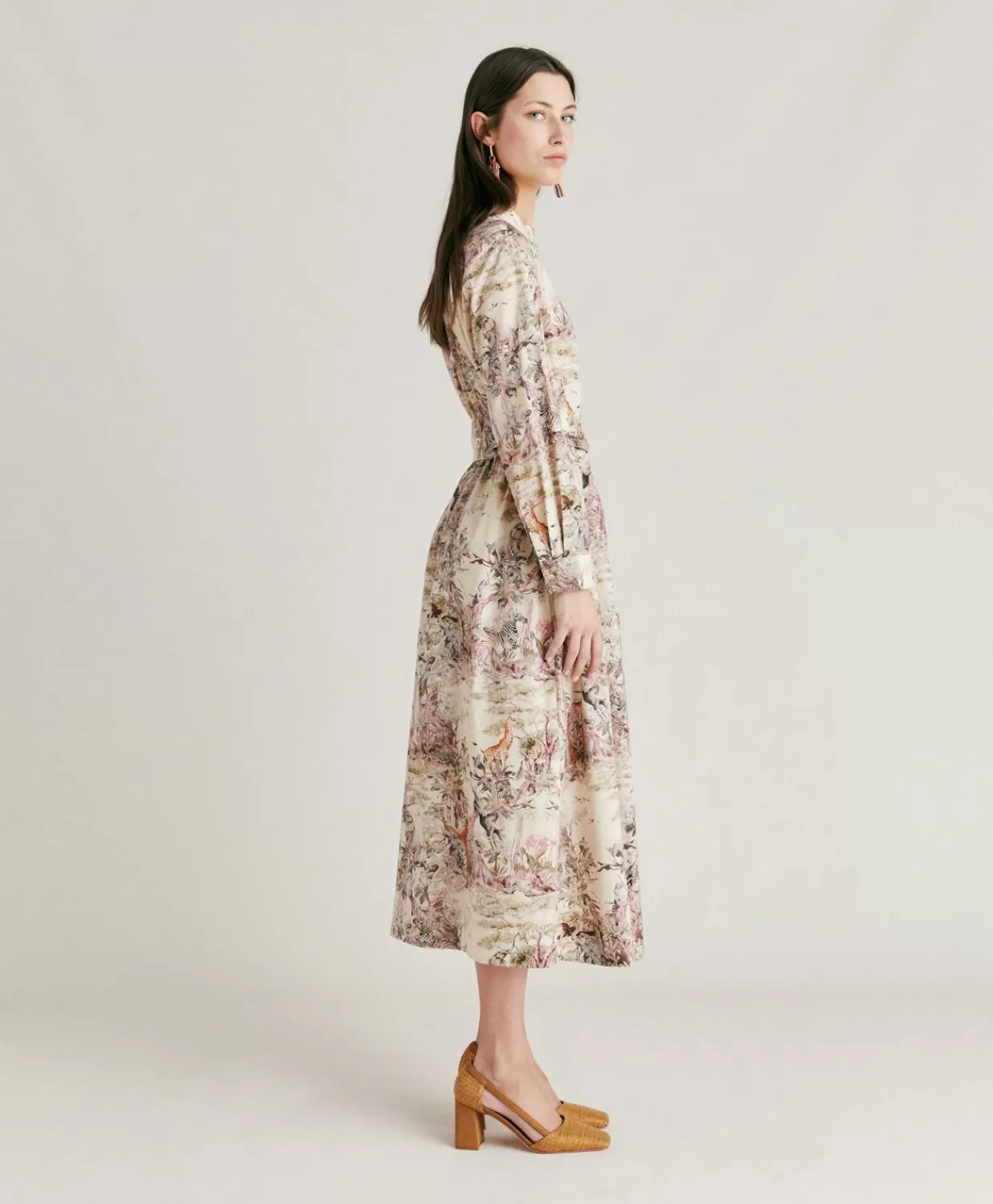 Momoni Vêtements>Robe En Popeline Lorina - Multicolore Creme