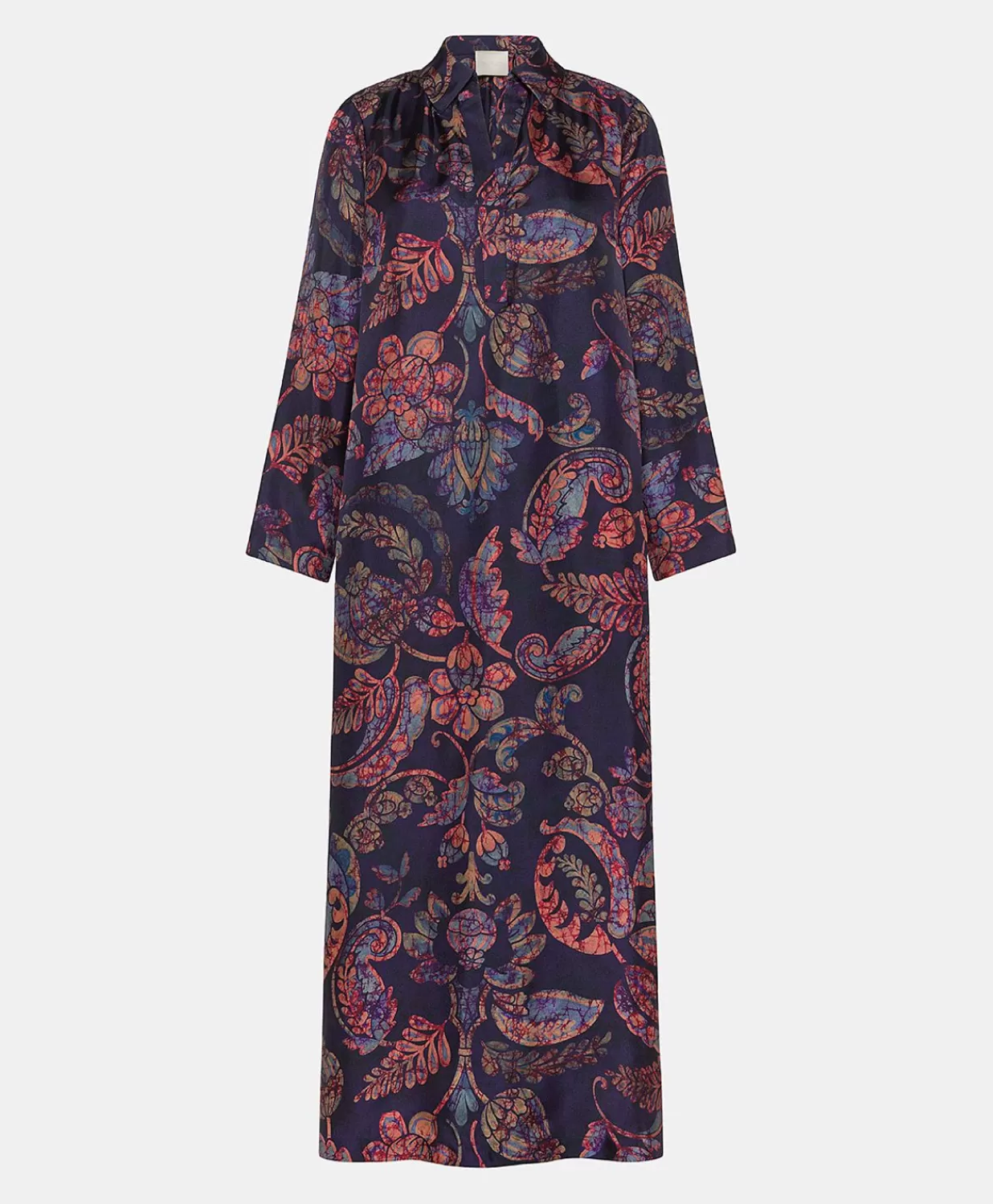 Momoni Vêtements>Robe En Serge De Soie Aligusta - Bleu Nuit Multicolore