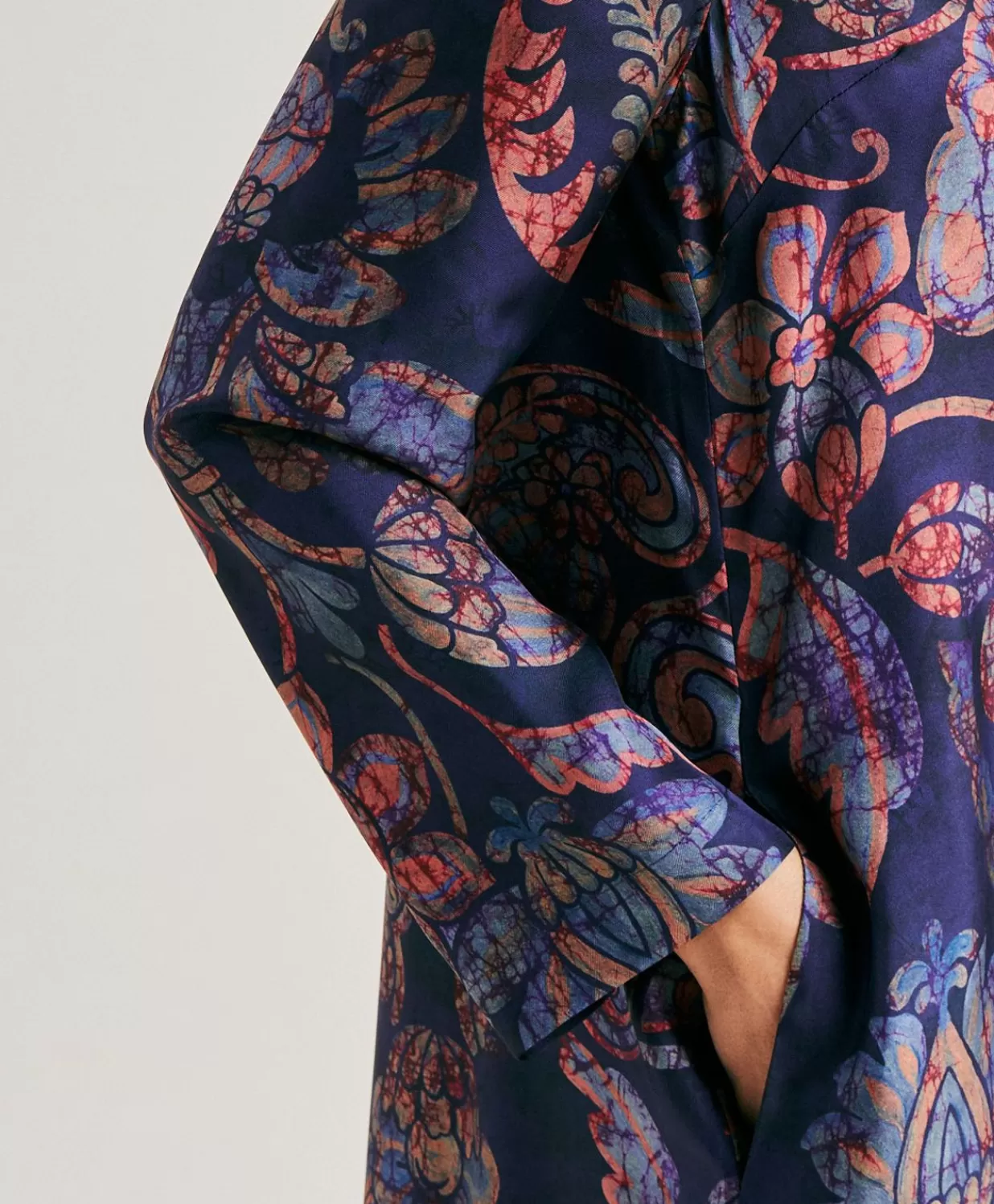 Momoni Vêtements>Robe En Serge De Soie Aligusta - Bleu Nuit Multicolore