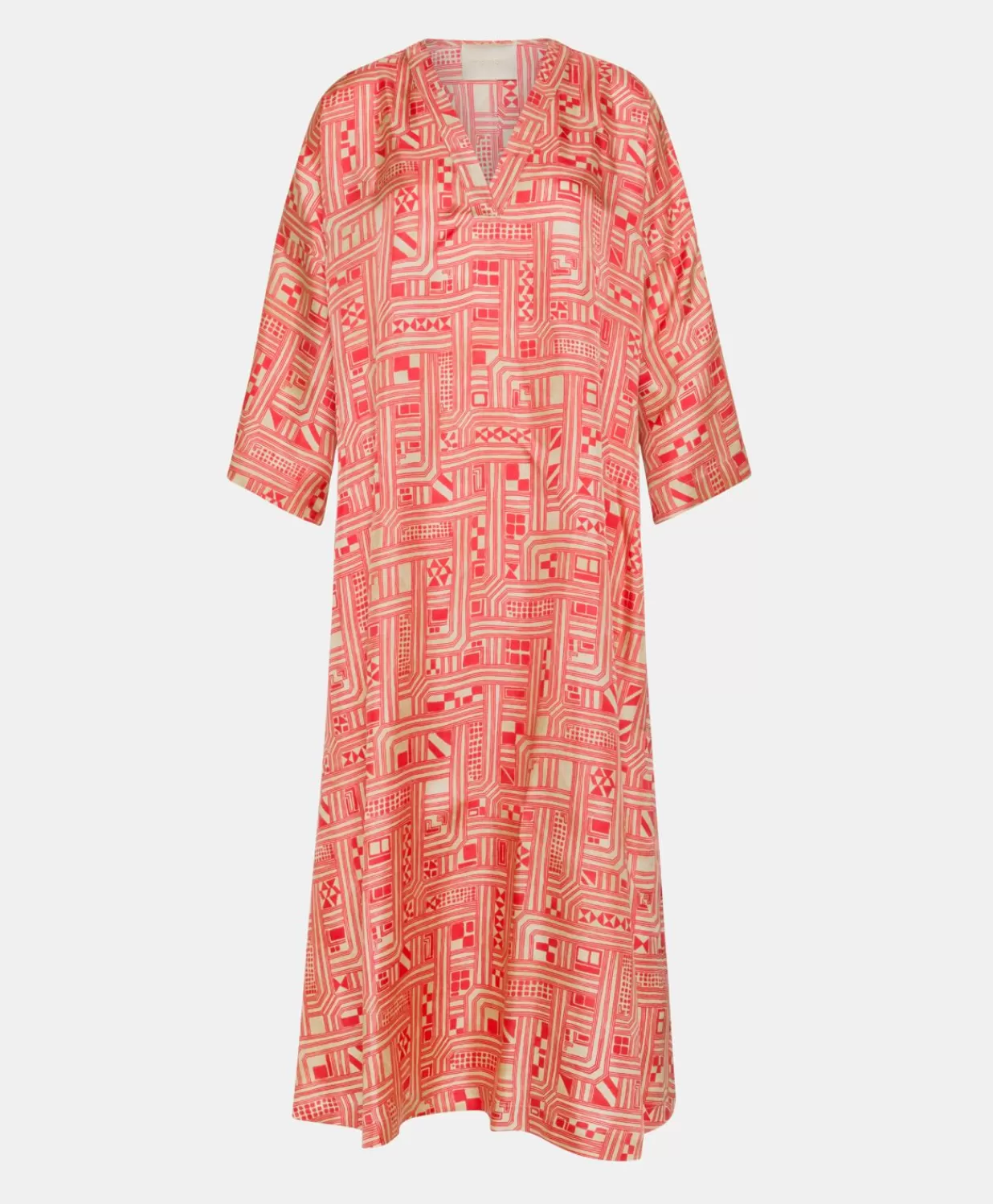 Momoni Vêtements>Robe Faro En Serge De Soie - Beige/ Corail