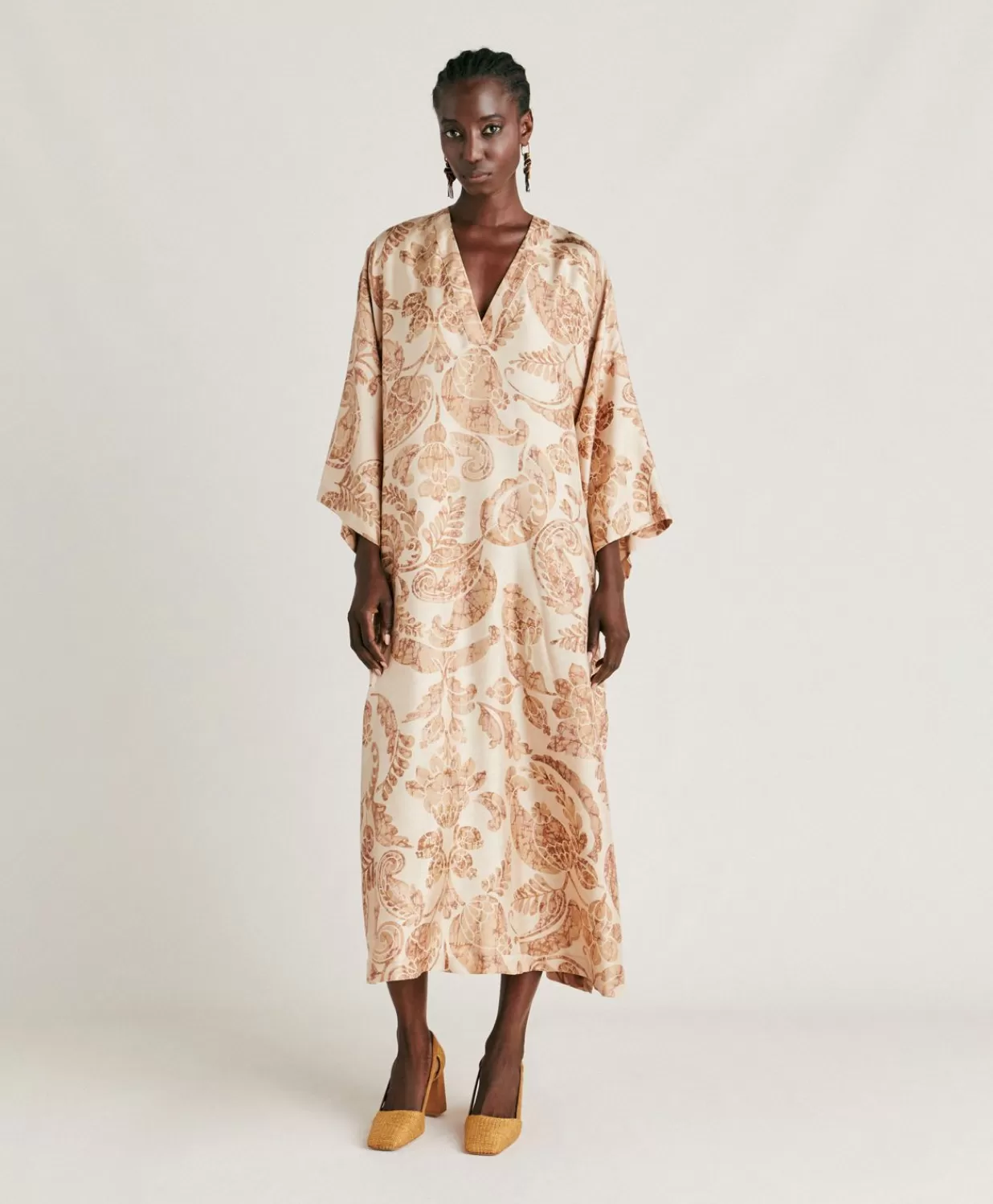 Momoni Vêtements>Robe Faro En Serge De Soie - Poudre Multicolore