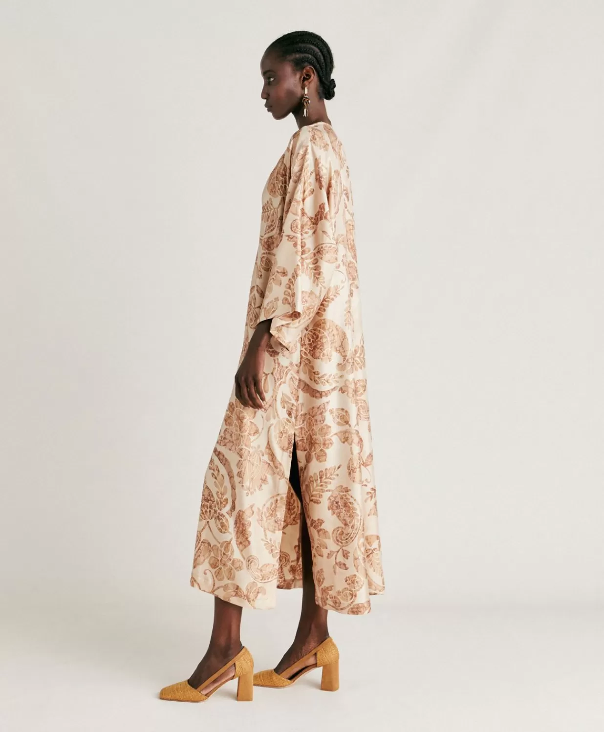 Momoni Vêtements>Robe Faro En Serge De Soie - Poudre Multicolore