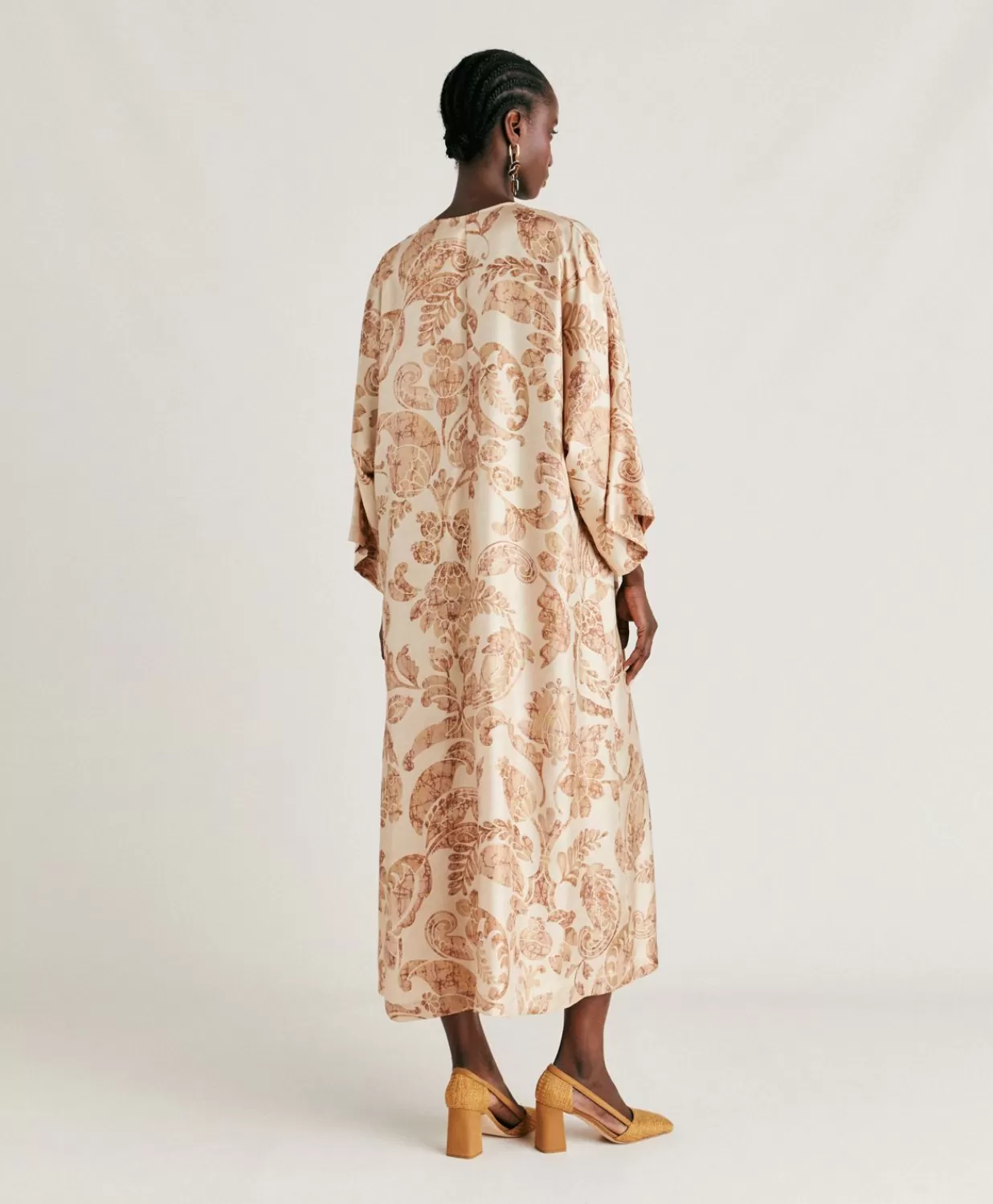 Momoni Vêtements>Robe Faro En Serge De Soie - Poudre Multicolore