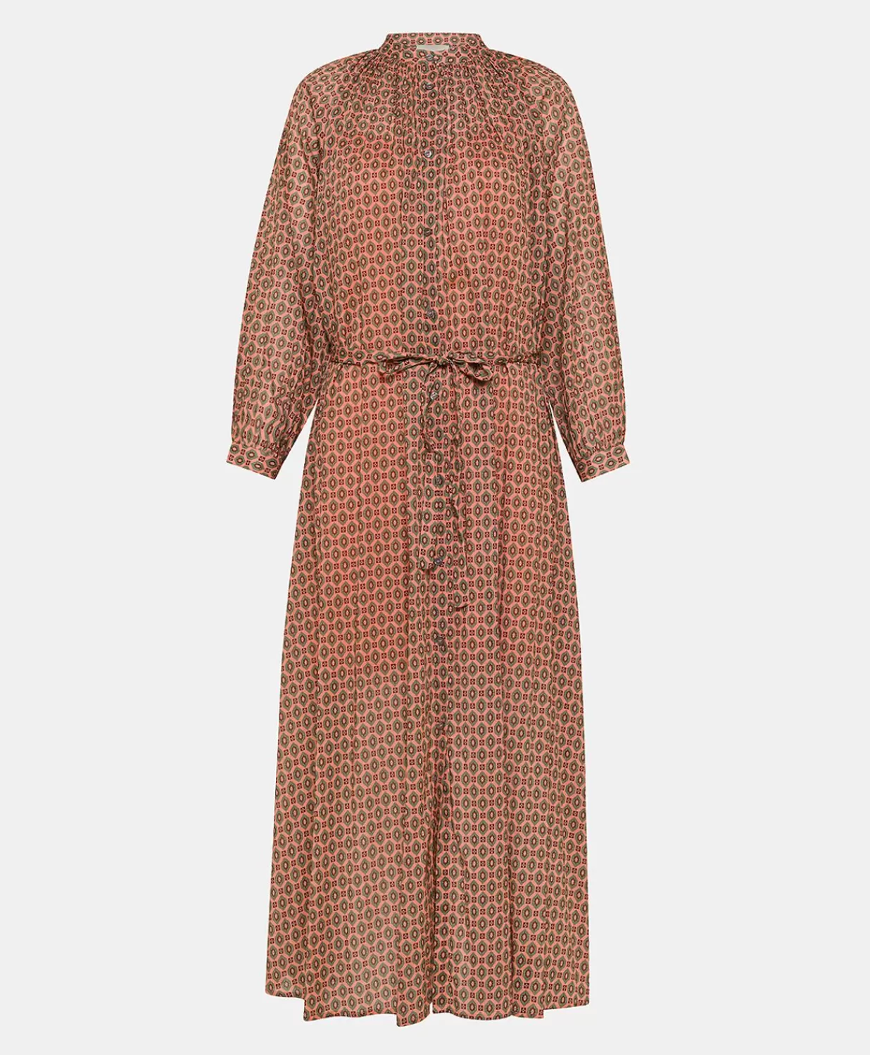 Momoni Vêtements>Robe Goa En Voile De Coton Imprime - Corail
