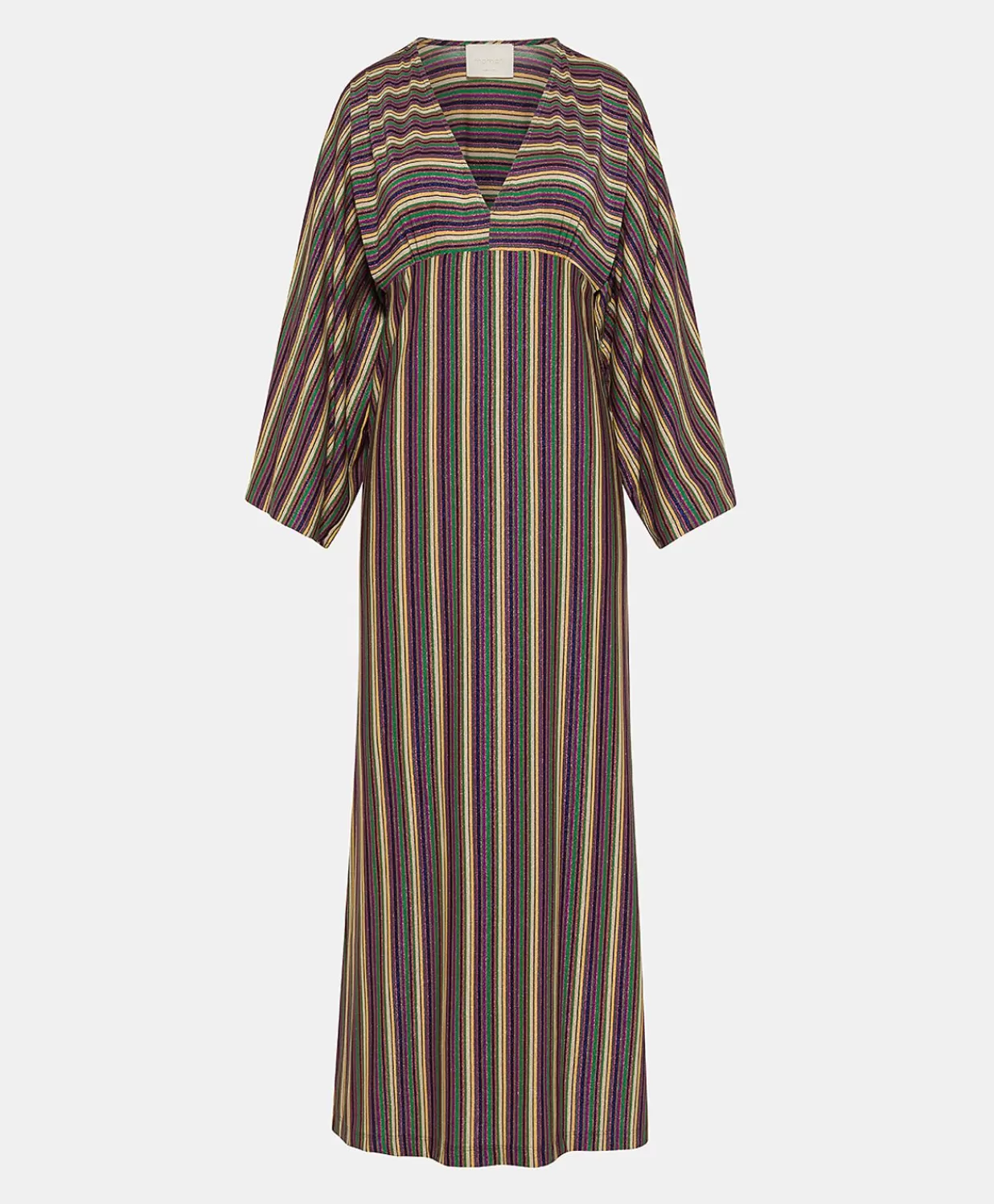 Momoni Vêtements>Robe Margarida En Jersey Lurex Raye - Vert Multicolore