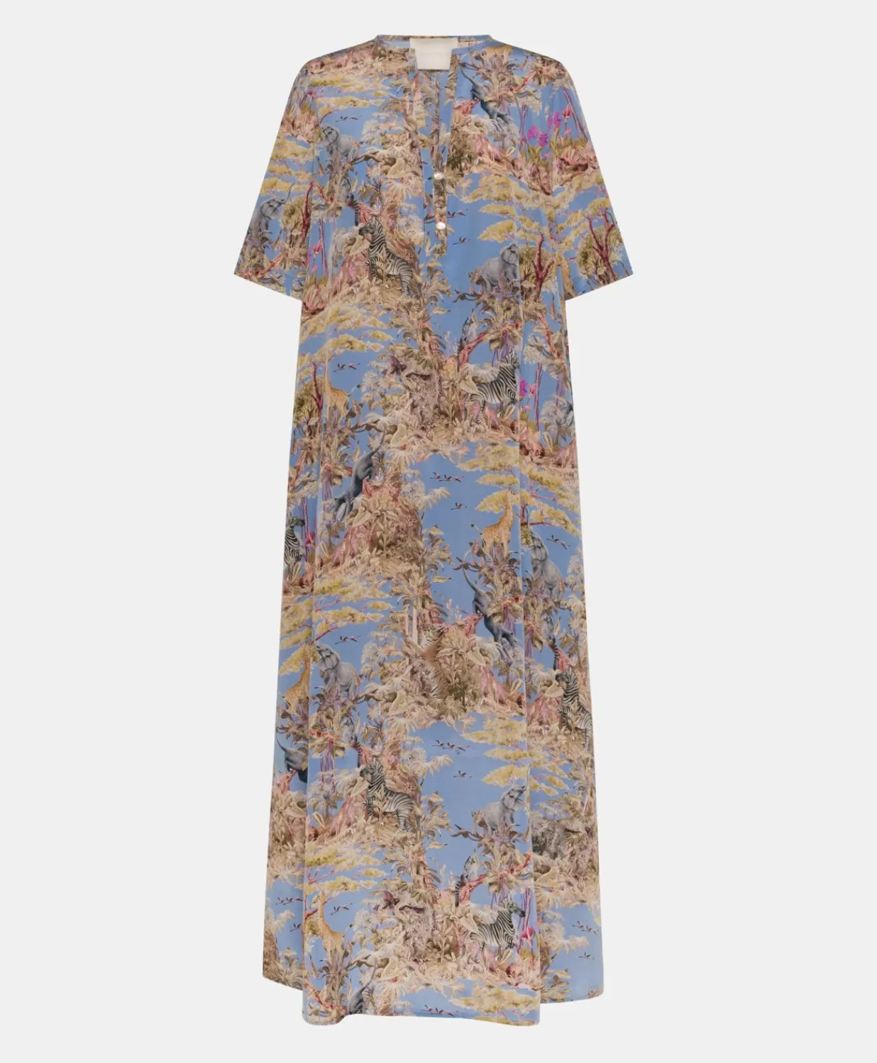 Momoni Vêtements>Robe Penelope En Crepe De Chine - Multicolore Ceruleen