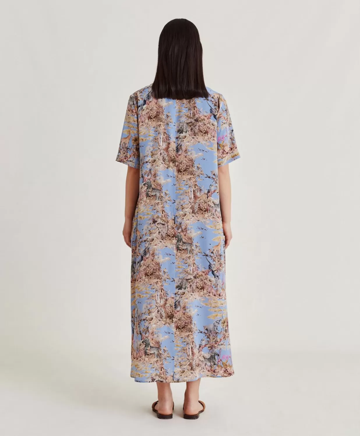 Momoni Vêtements>Robe Penelope En Crepe De Chine - Multicolore Ceruleen
