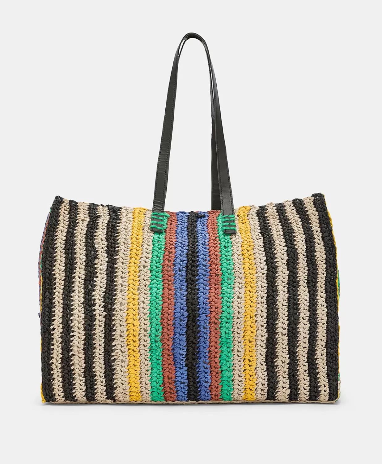Momoni Sacs Et Pochettes>Sac Cabas Ellis En Raphia Raye - Multicolore