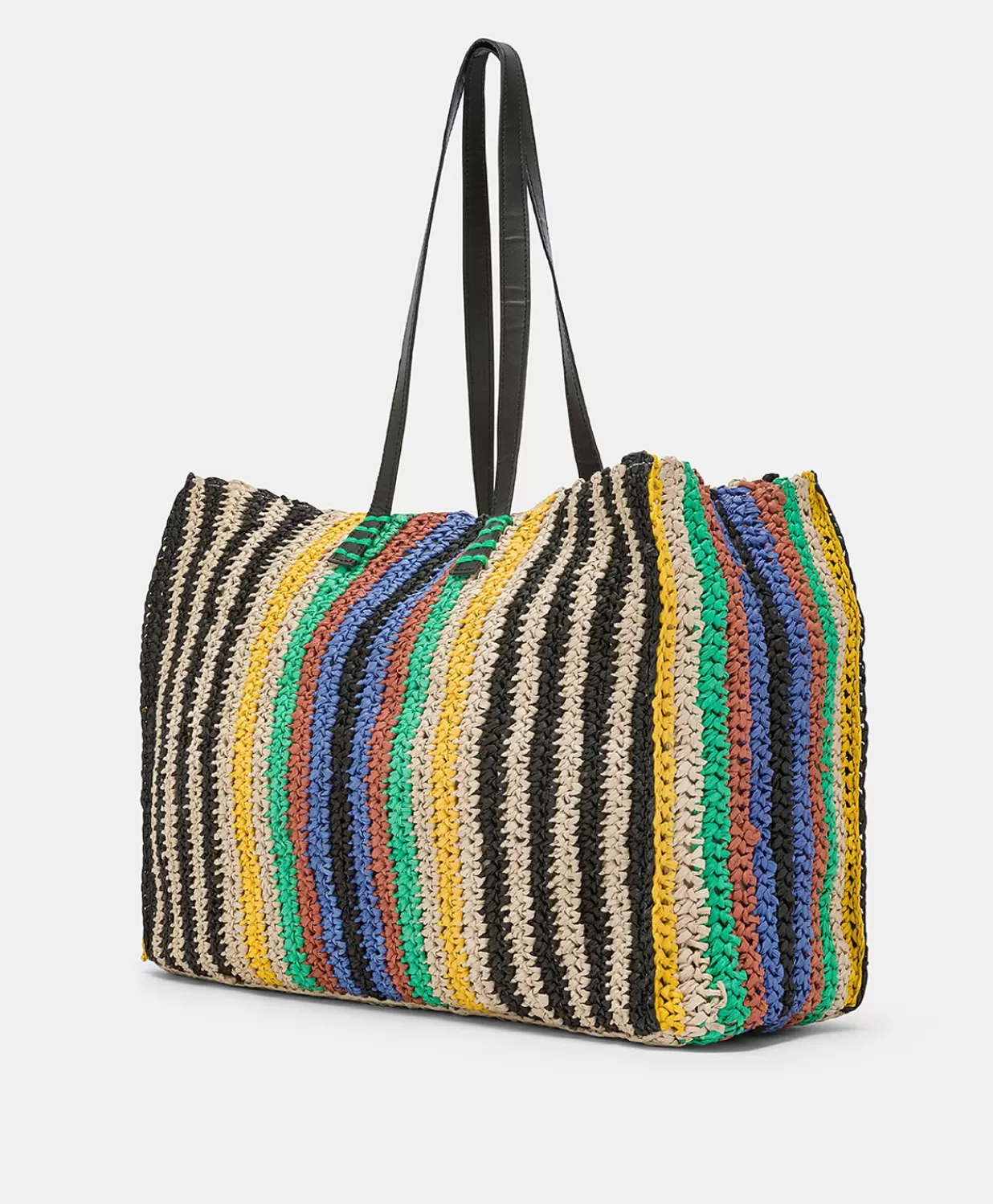 Momoni Sacs Et Pochettes>Sac Cabas Ellis En Raphia Raye - Multicolore