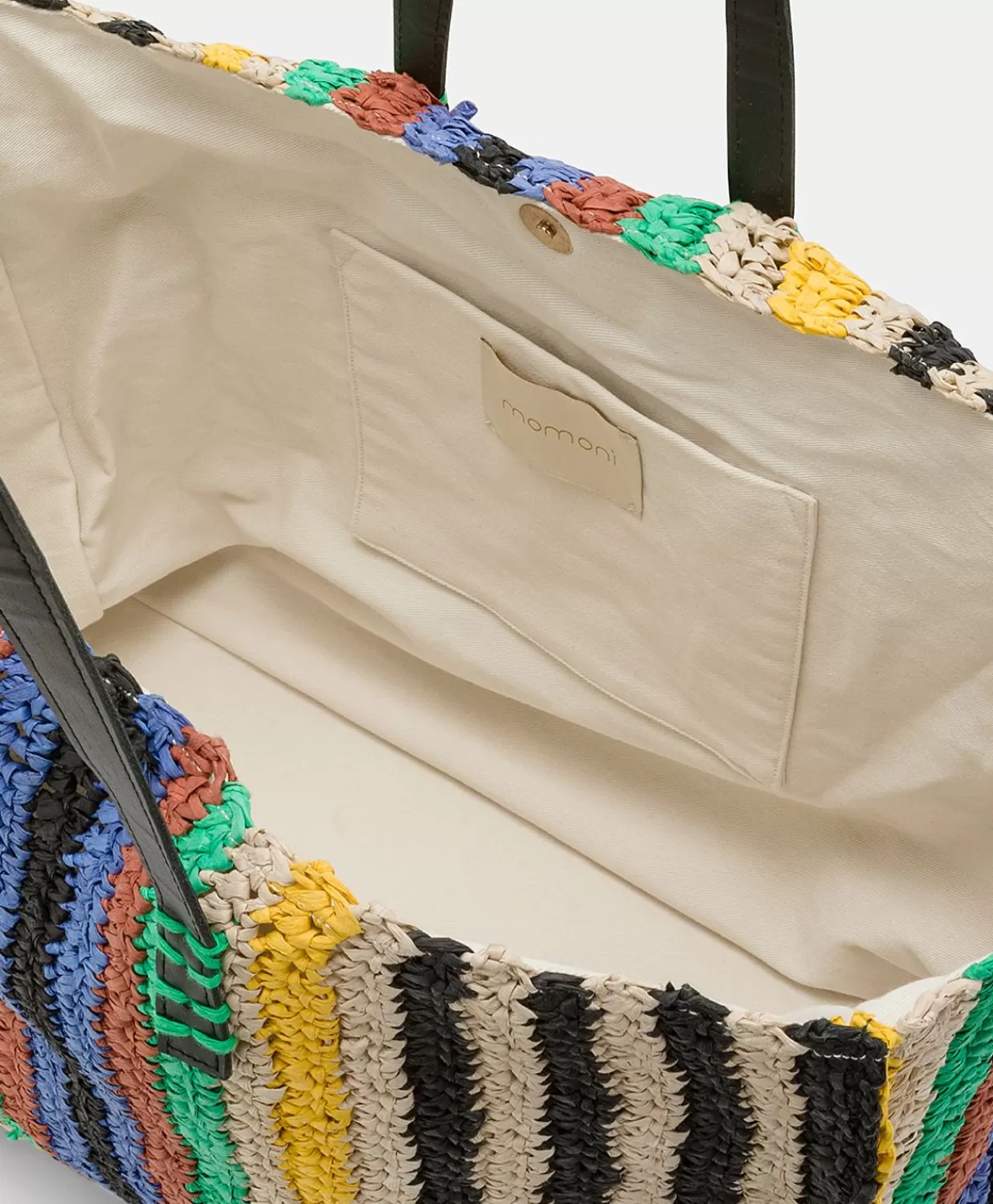 Momoni Sacs Et Pochettes>Sac Cabas Ellis En Raphia Raye - Multicolore