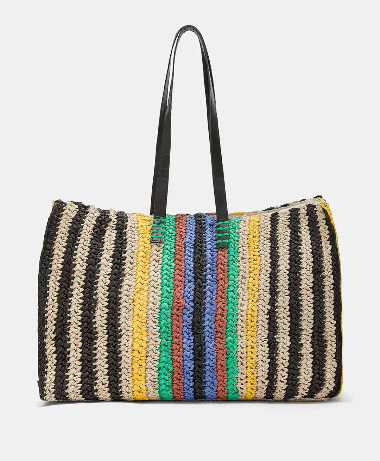 Momoni Sacs Et Pochettes>Sac Cabas Ellis En Raphia Raye - Multicolore