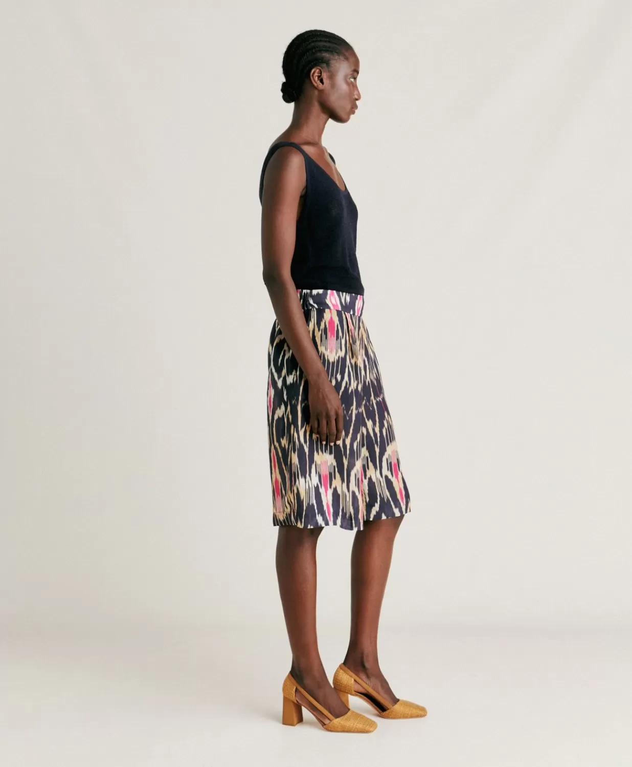 Momoni Costumes Et Costumes>Short Nina En Lin Viscose - Bleu Multicolore