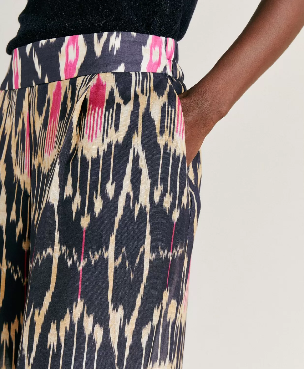 Momoni Costumes Et Costumes>Short Nina En Lin Viscose - Bleu Multicolore