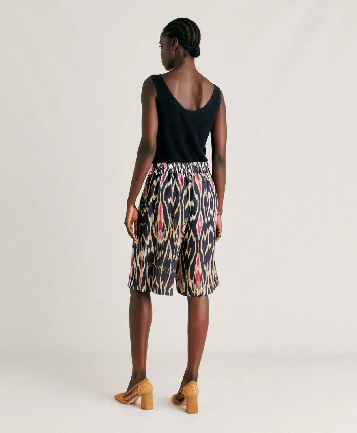 Momoni Costumes Et Costumes>Short Nina En Lin Viscose - Bleu Multicolore
