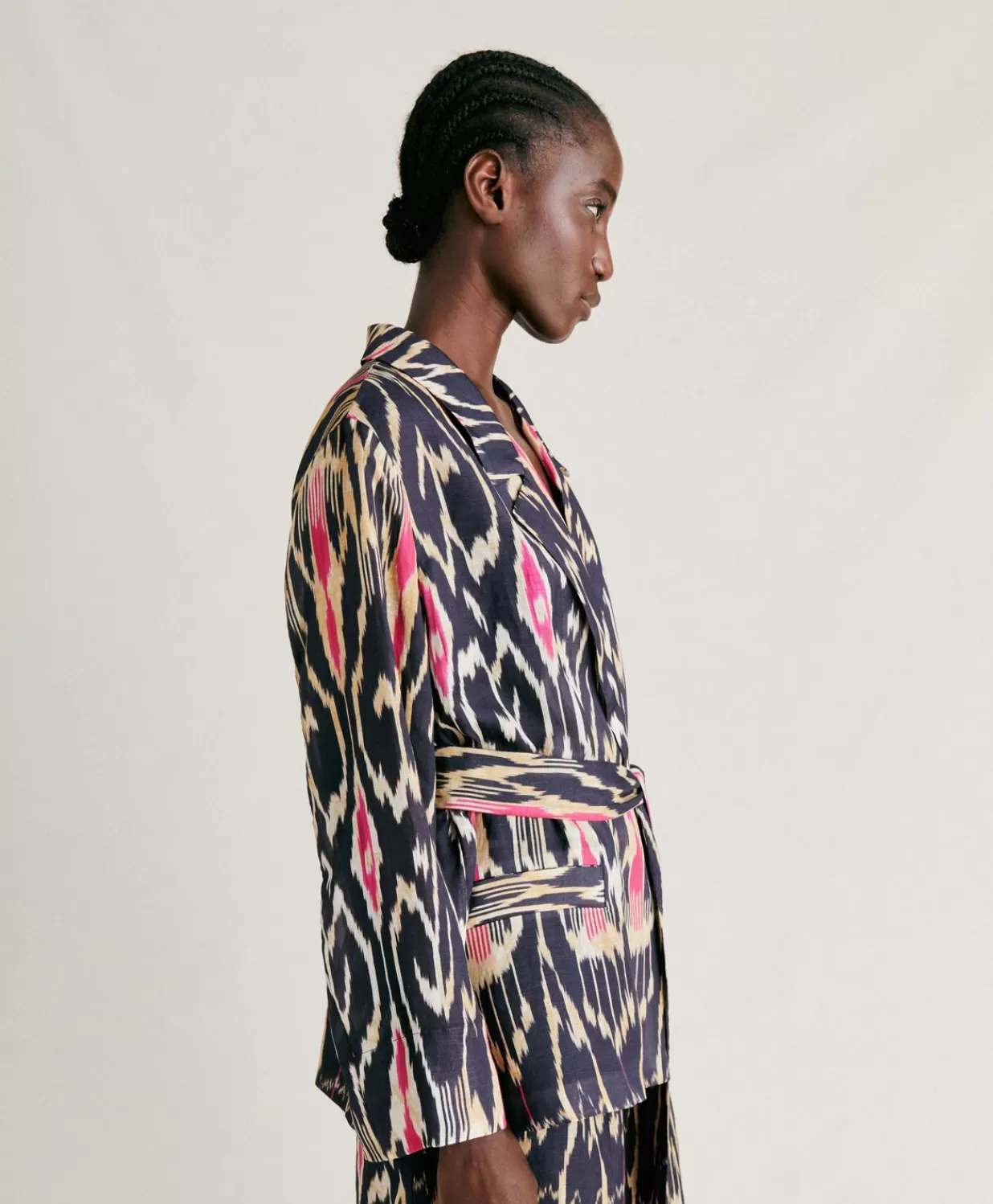 Momoni Costumes Et Costumes>Veste Cristal En Lin Viscose - Bleu Multicolore