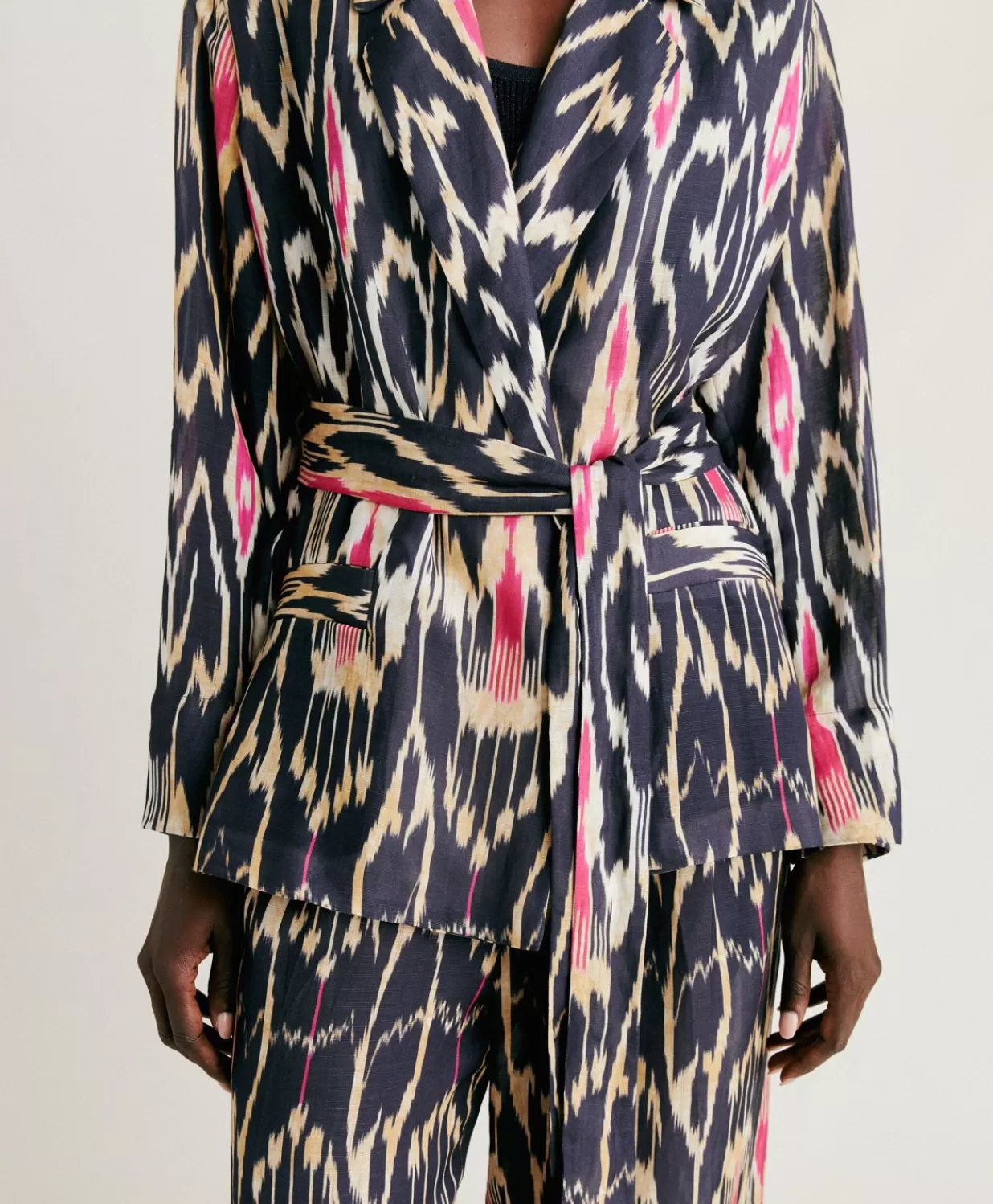 Momoni Costumes Et Costumes>Veste Cristal En Lin Viscose - Bleu Multicolore